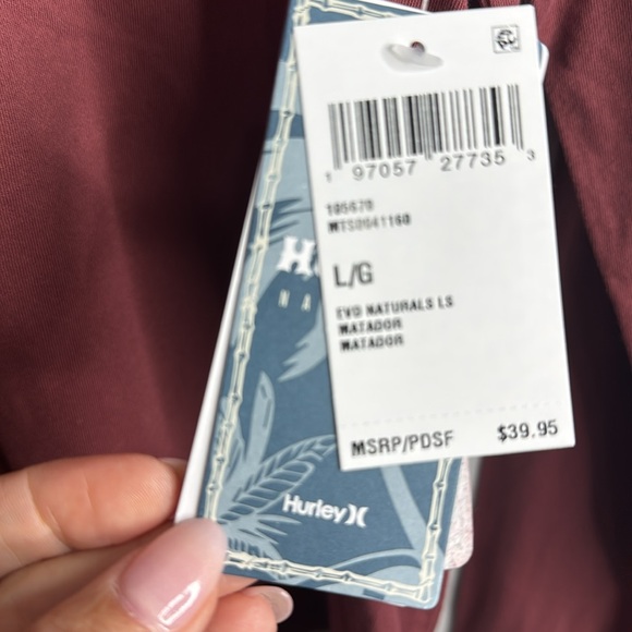 Hurley Everyday Naturals Long Sleeve Graphic T-Shirt NWT Large - Picture 4 of 6